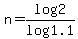 n=+log2%2Flog1.1