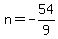 n=-54%2F9