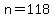 n=118