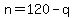 n=120-q
