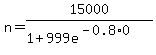n=15000%2F%281%2B999e%5E%28-0.8%2A0%29%29