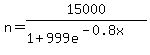 n=15000%2F%281%2B999e%5E%28-0.8x%29%29