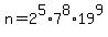 n=2%5E5%2A7%5E8%2A19%5E9
