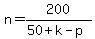 n=200%2F%2850%2Bk-p%29