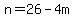 n=26-4m