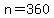 n=360