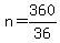 n=360%2F36