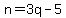 n=3q-5