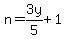 n=3y%2F5%2B1