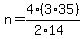 n=4%283%2A35%29%2F%282%2A14%29