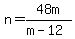 n=48m%2F%28m+-+12%29