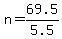 n=69.5%2F5.5