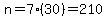 n=7%2830%29=210