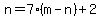 n=7%28m-n%29%2B2