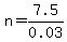 n=7.5%2F0.03