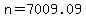 n=7009.09