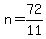 n=72%2F11