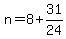 n=8%2B31%2F24