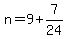 n=9%2B7%2F24