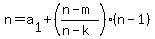n=a%5B1%5D%2B%28%28n-m%29%2F%28n-k%29%29%2A%28n-1%29