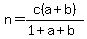 n=c%28a%2Bb%29%2F%281%2Ba%2Bb%29