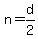 n=d%2F2