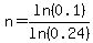 n=ln%280.1%29%2Fln%280.24%29