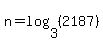 n=log%283%2C%282187%29%29