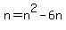 n=n%5E2+-+6n+