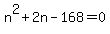 n%5E2%2B2n-168=0