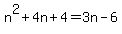 n%5E2%2B4n%2B4=3n-6