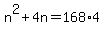 n%5E2%2B4n=168%2A4