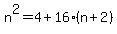 n%5E2=4%2B16%2A%28n%2B2%29