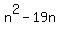 n%5E2+-+19n