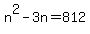 n%5E2+-+3n=812