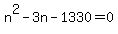 n%5E2+-+3n-1330=0
