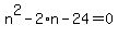 n%5E2-2%2An-24=0
