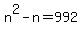 n%5E2-n=992