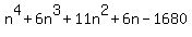 n%5E4%2B6n%5E3%2B11n%5E2%2B6n-1680