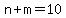 n+%2B+m+=+10
