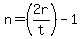 n+=+%282r%2Ft%29-1