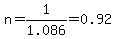 n+=+1%2F1.086=0.92