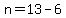 n+=+13+-+6