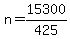 n+=+15300%2F425