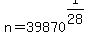 n+=+39870%5E%281%2F28%29