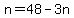 n+=+48+-+3n