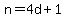n+=+4d+%2B+1