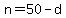 n+=+50+-+d