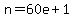 n+=+60e+%2B+1