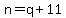 n+=+q+%2B+11